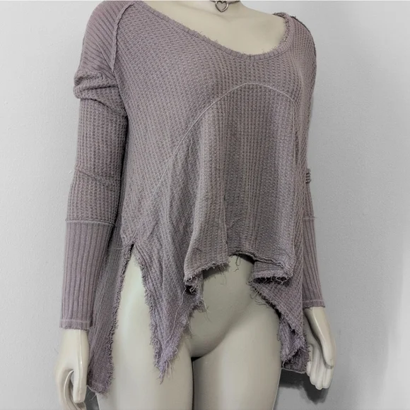 Free People Distressed Long Sleeve Top - Picture 3 of 6